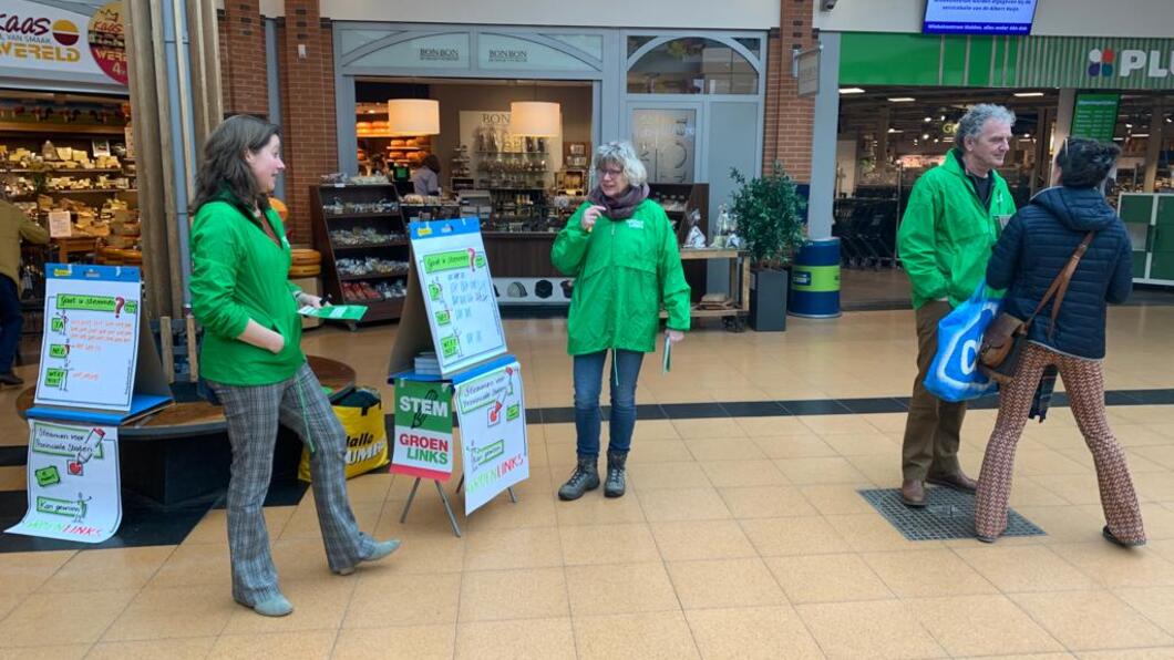 GL campagne voor PS in winkelcentrum Malden